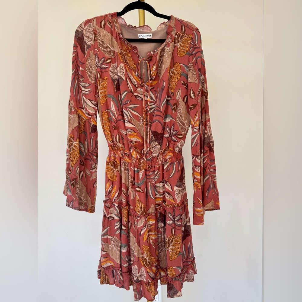 Boho Chic Long Sleeve Kylie Paige Dress in Autumn Hues